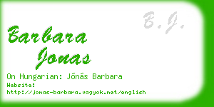 barbara jonas business card