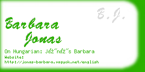 barbara jonas business card